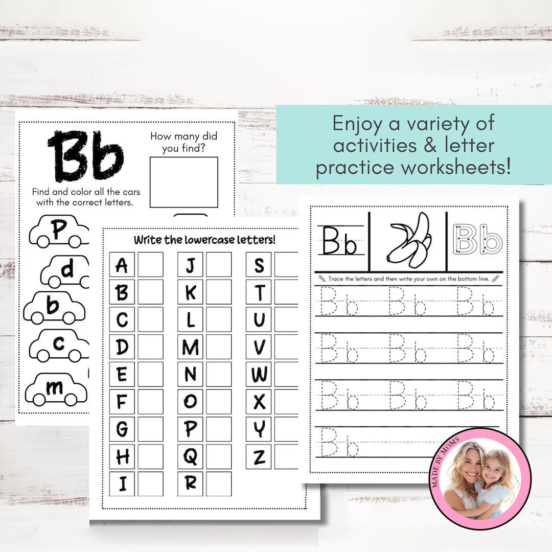 Preschool+Kindergarten Learning Alphabet Mega Bundle Worksheets Printable Tracing Coloring Homeschool Teacher Kids Letters Kindergarten & Prek Toddlers Handwriting Letter Practice