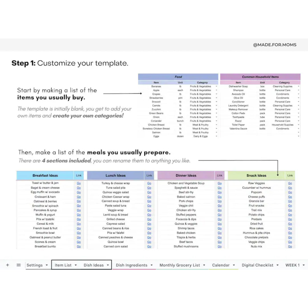 Weekly Meal Planner, Automatic Grocery List, Monthly Meal Calendar, Meal Prep Planner, Free Premium To Do List