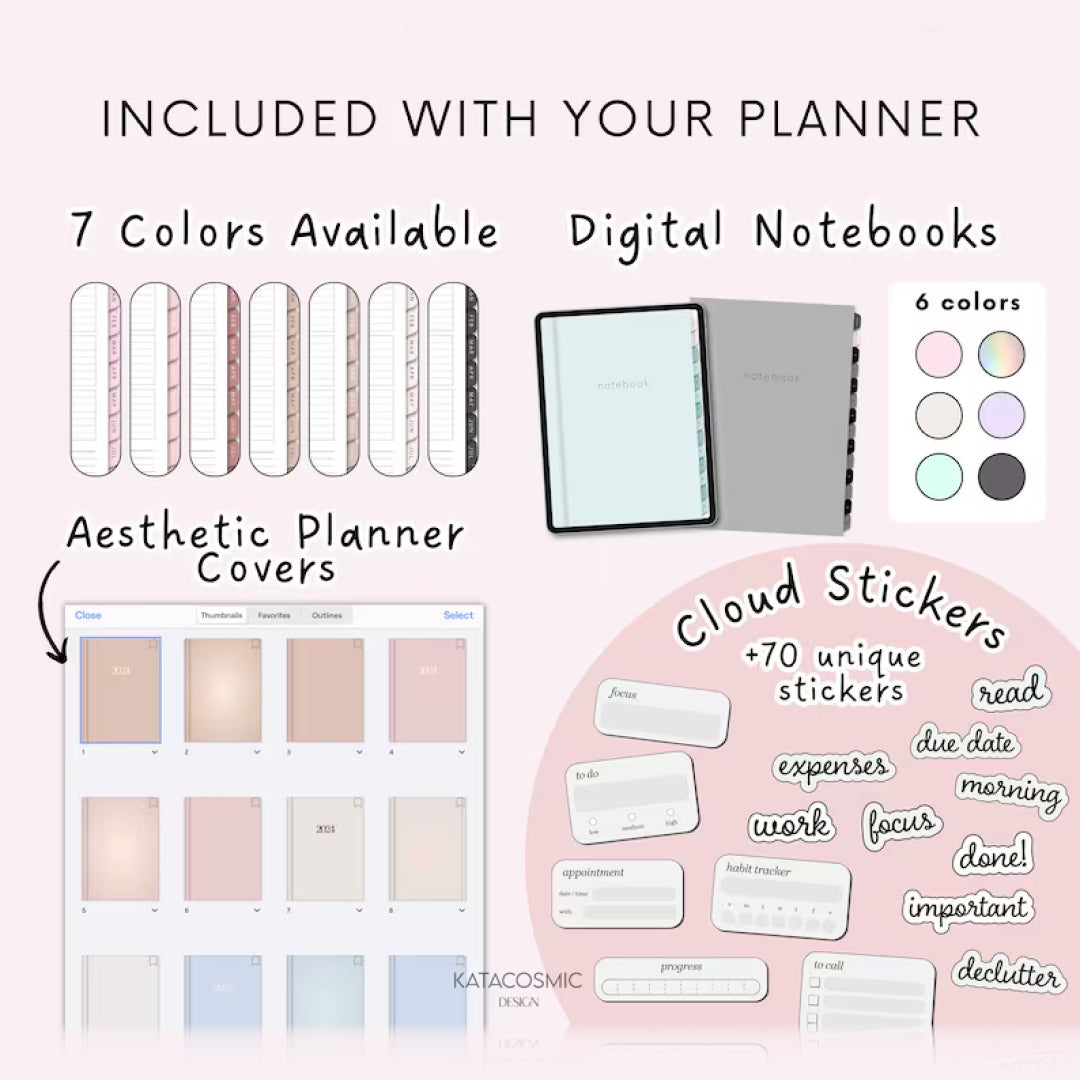 Ultimate Digital Planner, 2025, 2026 & Undated, Daily, Weekly Planner, iPad, Apple & Android