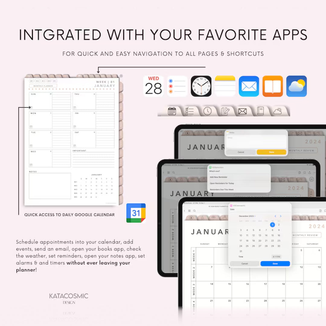 Ultimate Digital Planner, 2025, 2026 & Undated, Daily, Weekly Planner, iPad, Apple & Android