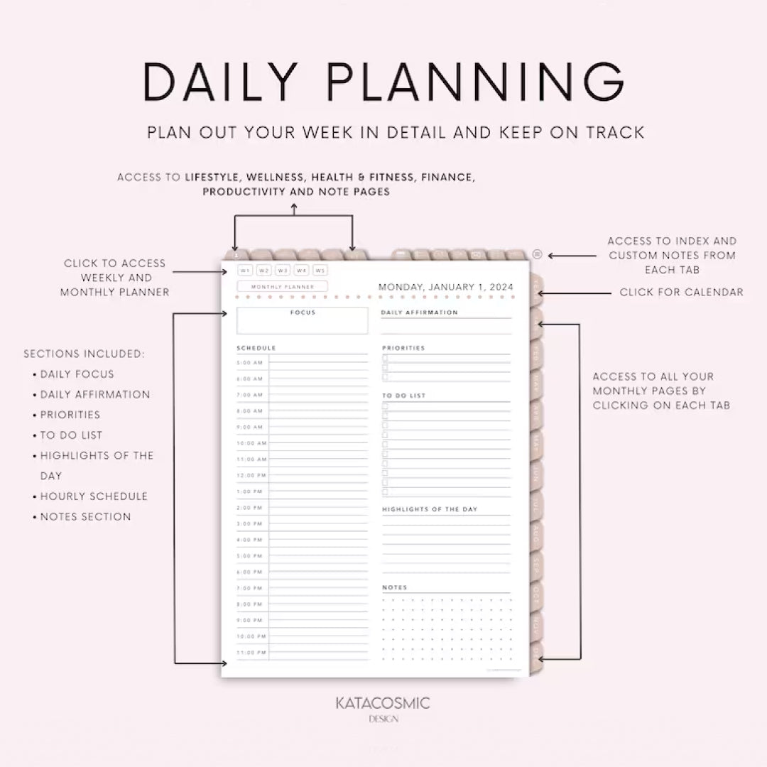 Ultimate Digital Planner, 2025, 2026 & Undated, Daily, Weekly Planner, iPad, Apple & Android