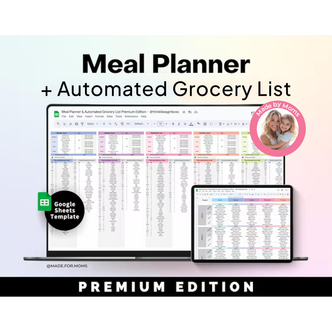 Weekly Meal Planner, Automatic Grocery List, Monthly Meal Calendar, Meal Prep Planner, Free Premium To Do List