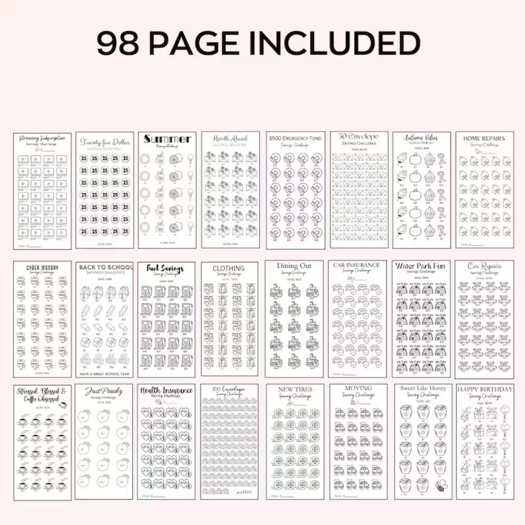 Savings Challenge Mega Bundle, A6 saving Tracker Printables, Mini Savings Challenge, Budget Binder