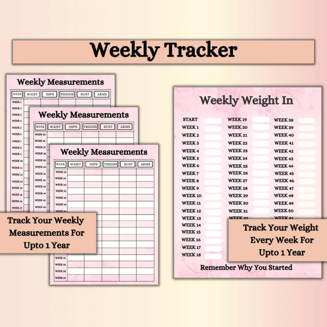 Weight Loss Planner Bundle, Weight Loss Tracker PDF, Instant Download Fitness Tracker, Calories Calculator