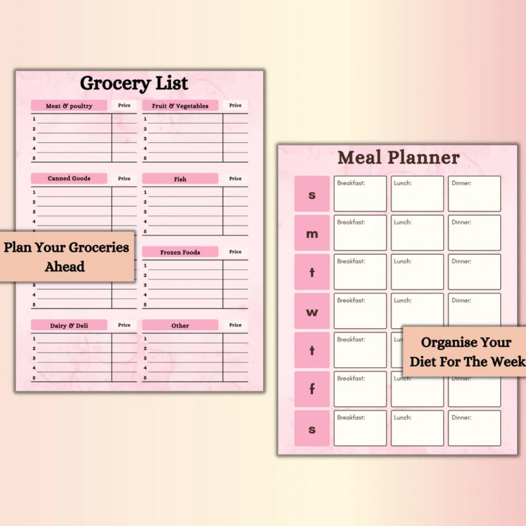 Weight Loss Planner Bundle, Weight Loss Tracker PDF, Instant Download Fitness Tracker, Calories Calculator