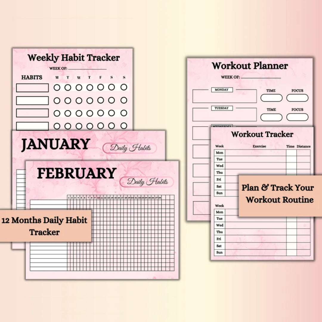 Weight Loss Planner Bundle, Weight Loss Tracker PDF, Instant Download Fitness Tracker, Calories Calculator