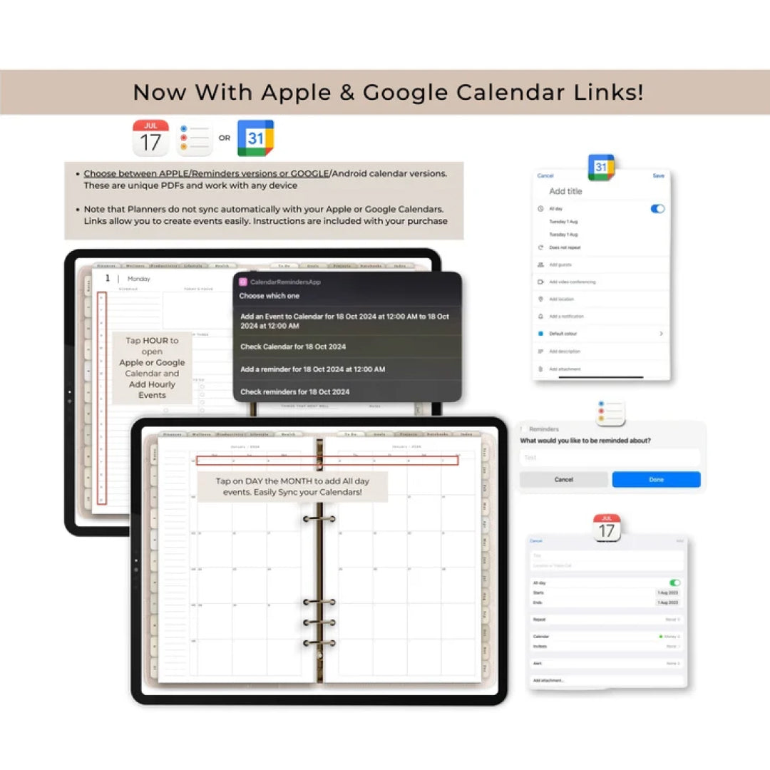 2025, 2026 All-in-One Dated Digital Planner, Budget, Fitness, Notebook, Daily Planner, iPad, Goodnotes, Notability Planner