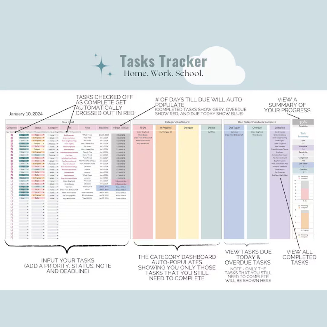 Task Tracker with Monthly Smart Calendar