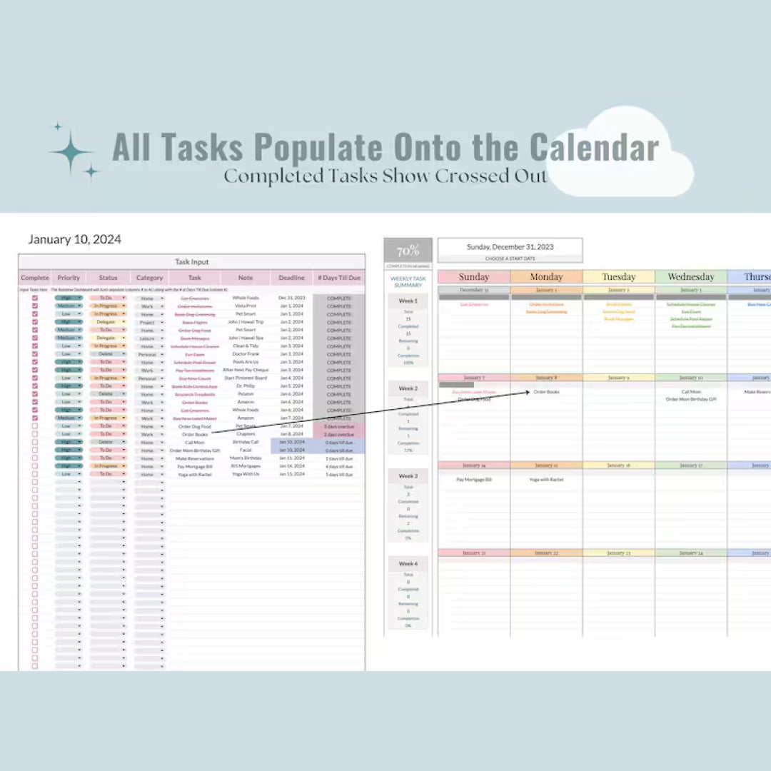 Task Tracker with Monthly Smart Calendar