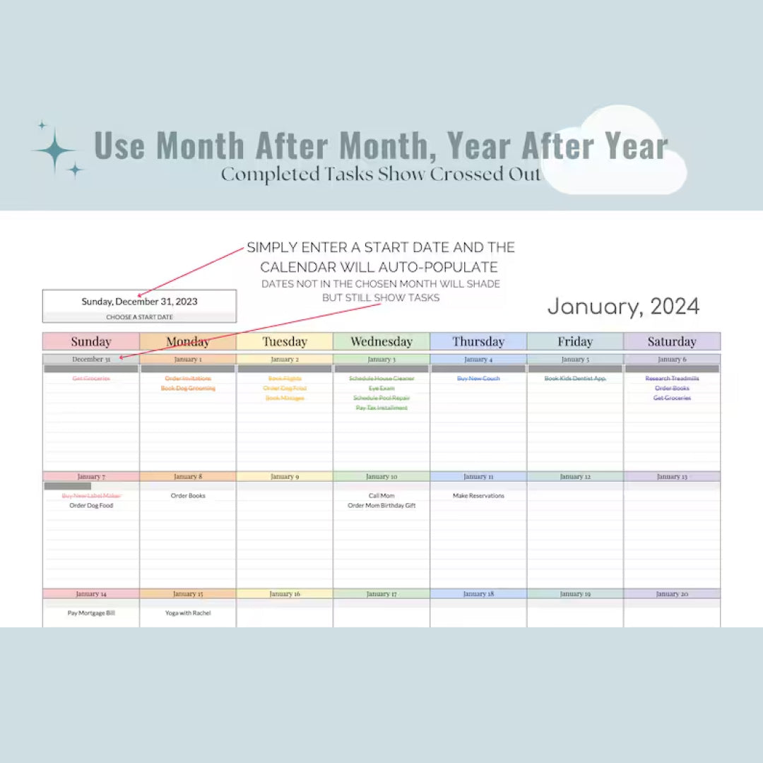 Task Tracker with Monthly Smart Calendar