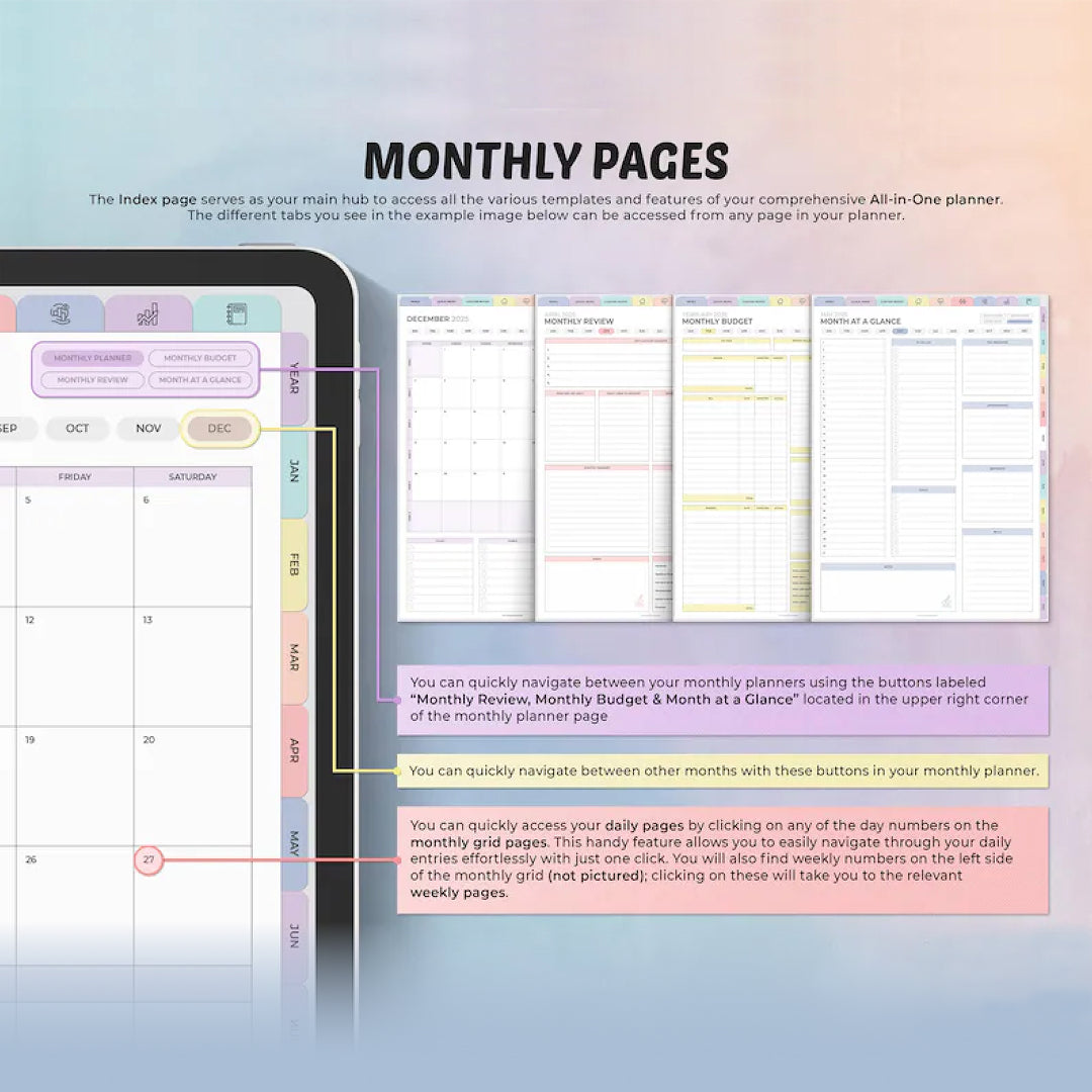 2025 All-in-One Digital Planner, Goodnotes