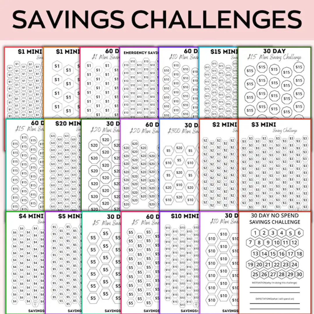 Unlimited Mini Savings Challenges Mega Bundle, Budget Binder, Savings Planner