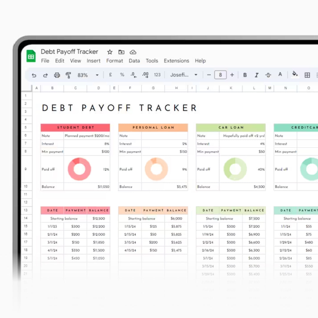 Debt Payoff Tracker Excel Google Sheets