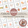 Daily routine cards for kids, Visual Schedule, Routine Chart for Kids, Chore Chart, Daily Rhythm Checklist, Editable