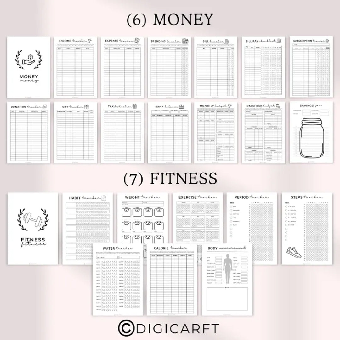 Home Management Binder Printable, Life Planner Bundle, Daily Routine, Household Budget Sheets, Productivity Trackers