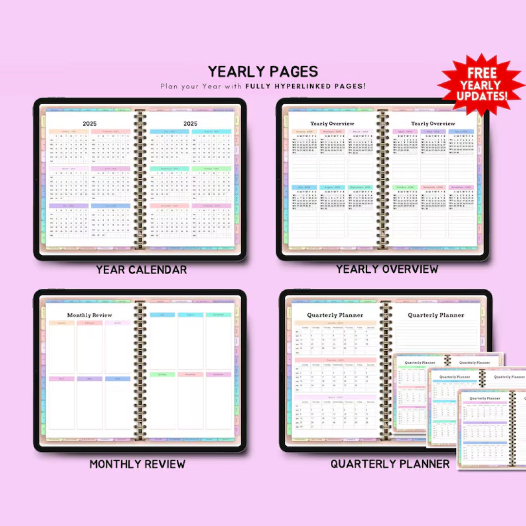 All In One Digital Planner 2025, 2026, 2027