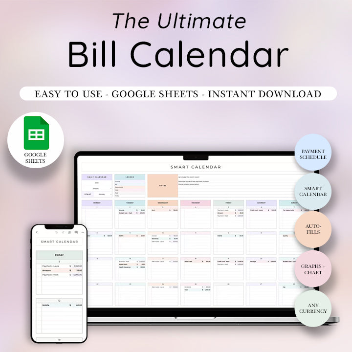 Beginner's Budget Bundle, Monthly and Annual Budget, Bill Calendar, Debt Payoff Planner, Savings Challenge, To-do List