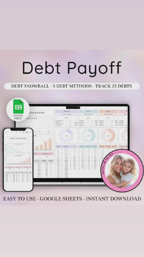 Debt Payoff Planner, Debt Snowball Spreadsheet, Debt Avalanche Calculator, Debt Free Planner, Loan Tracker, Credit Card Payoff Plan